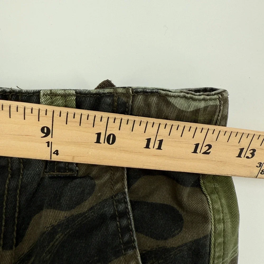 Y2K Cherokee Boys Camo Cargo Pants Sz 12 Green 100% Cotton Pockets Utility - Picture 5 of 8